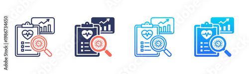 Chronic Management icon set multiple style collection
