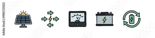 Solar Power and Energy Icons