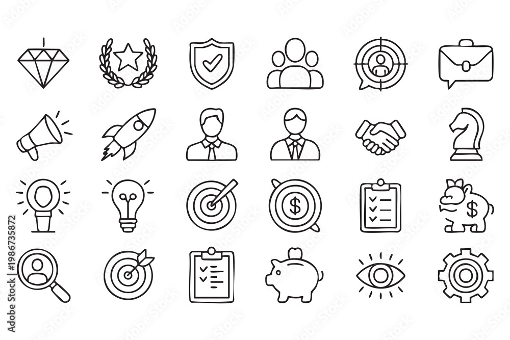 Fototapeta premium Marketing And Branding Icons For Corporate And Advertising Design