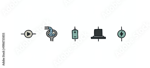 Hand Drawn Electrical and Power Circuit Symbols