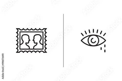 Surreal Eye And Face Illusion Icons For Cognitive And Mind Design