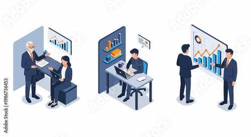 Business coach mentorship training for growth and success using data analysis with professional teamwork skills