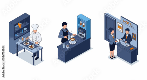 A Chef A Barista And A Hotel Receptionist Work For A Business In A Job