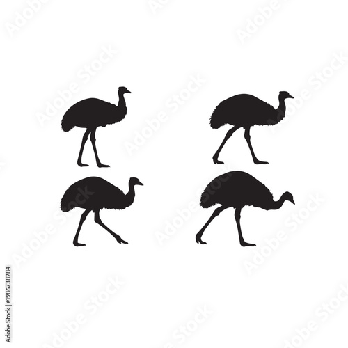Emu Silhouette Set Black White Vector Minimal Illustration
Emu Bird Silhouettes Collection Simple Flat Design Pack
Emu Vector Bundle Black and White Wildlife Silhouette Set