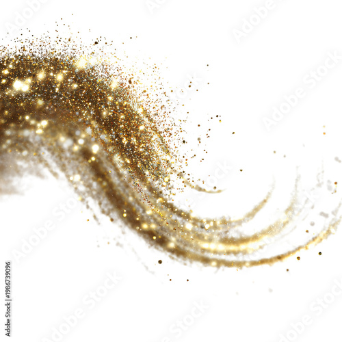 Professional Bright Golden Sparkle for Design Projects - Isolated on White Background