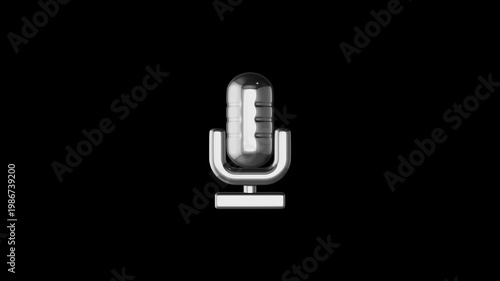 Chrome Retro Futuristic podcast mic Y2K