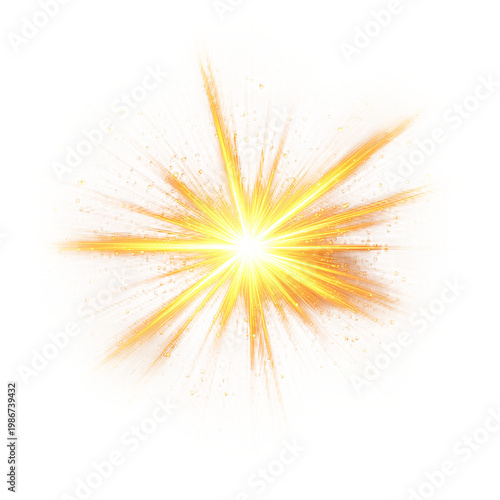 Professional Bright Star Glow Flash Beam Yellow Cosmic Rays Radiant Optic Image