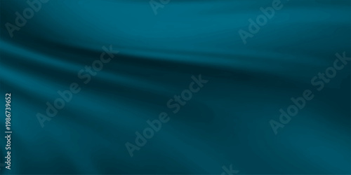 Abstract flowing wave of green silk and satin fabric design with a soft smooth texture and dark blue light curves creating a luxury cloth backdrop illustration