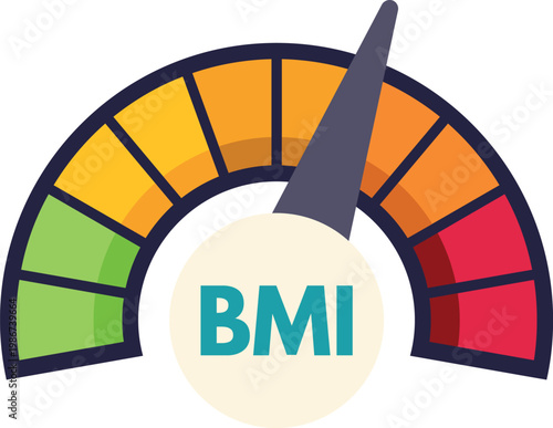 Bmi body mass index displaying health indicator levels