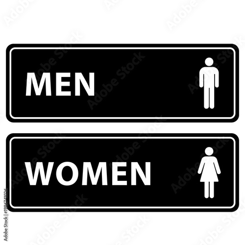Standard Men Women Restroom Sign - Black 1 Set (2 pcs)