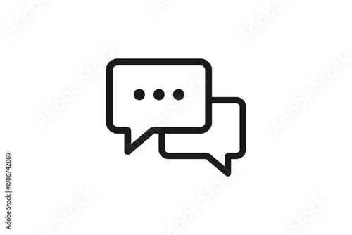 チャットアイコン_会話とメッセージのシンプルな線画
