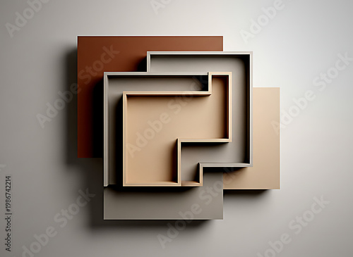 A stack of brown and beige colored squares