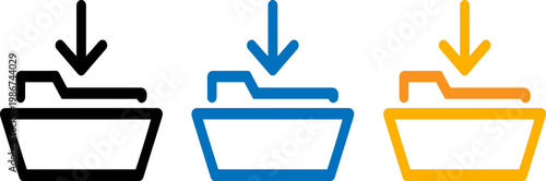 Three colored recycling bins with directional arrows indicating proper waste disposal