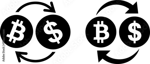 Cryptocurrency and traditional currency exchange cycles depicted in circular flow