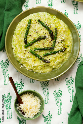 Creamy Spring Risotto with Asparagus.top veiw