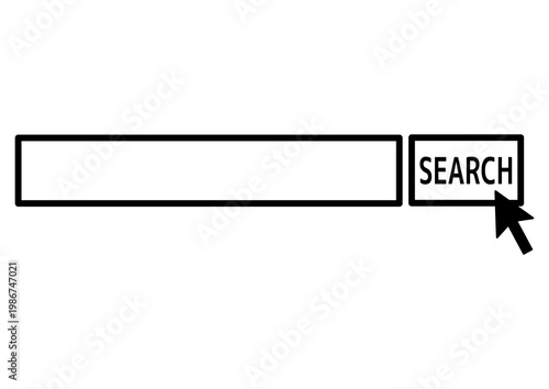 検索窓のアイコン・検索ボタンとマウスカーソル・WEB検索バーのデザイン・インターネット検索のフレーム
