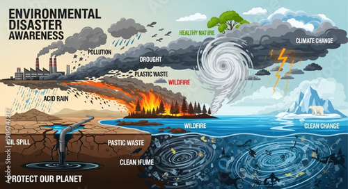 Environmental Disaster Awareness - A Visual Representation of Global Threats.