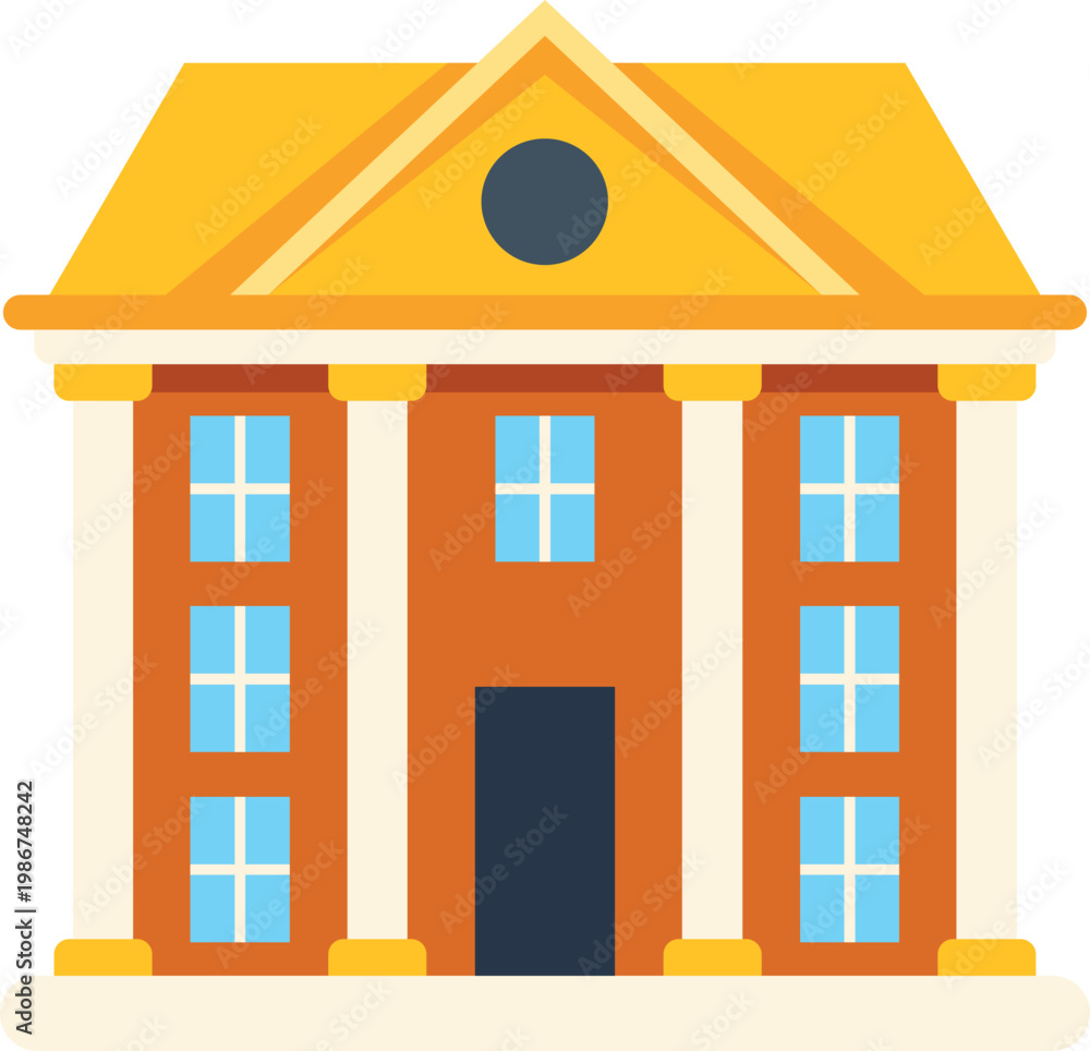 Fototapeta premium Government building with a neoclassical facade and prominent columns