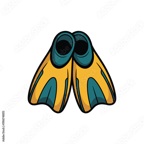 Swimming flippers represent essential equipment for underwater exploration and leisure water.