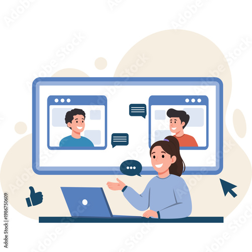 Online Communication Illustration