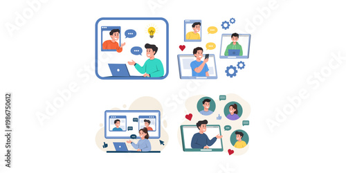 Online Communication Illustration