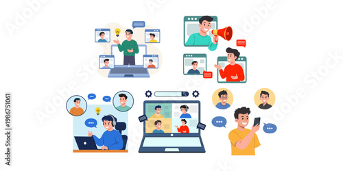 Online Communication Illustration