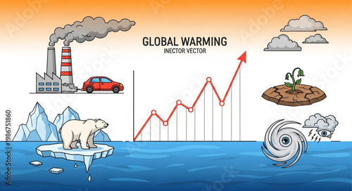 Global Warming Effects - Polar Bear, Pollution, and Rising Temperatures.