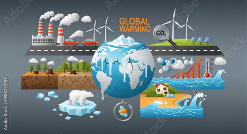 Global Warming Impact - A Visual Representation of Environmental Changes.