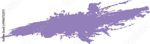 Purple paint brush stroke on white background for graphic design element use