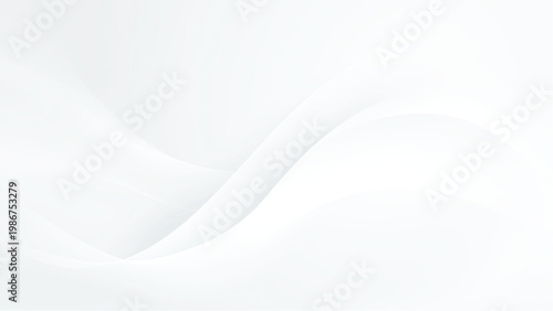 White abstract background with smooth curved lines and soft shadows