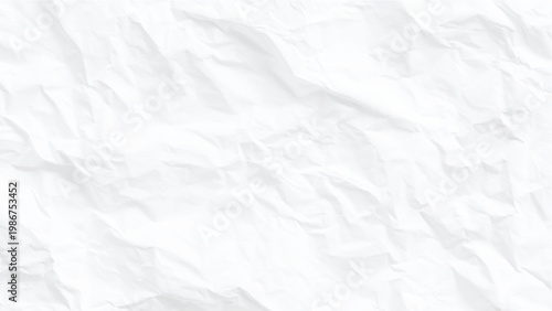 Crumpled white paper texture background with creases and folds abstract