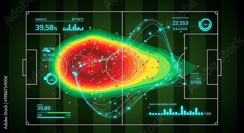 Futuristic interface, data visualization, heatmap, analytics dashboard, technology background