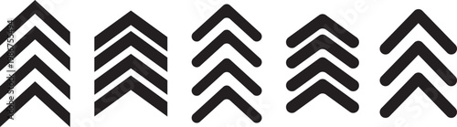 Canvastavla Set of chevron icons, professional vector illustration of arrow navigation and interface symbols