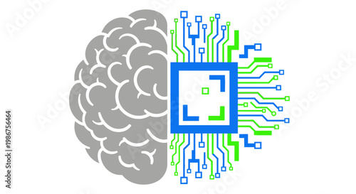 Conceptualizing the profound integration of natural intelligence with artificial intelligence, depicting the human brain's capabilities alongside advanced circuit technology and digital thought