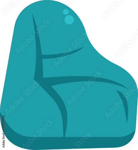 Comfortable blue bean bag chair illustration representing modern minimalist home decor style