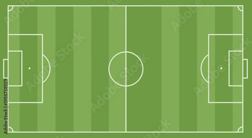 Green soccer field with white markings.