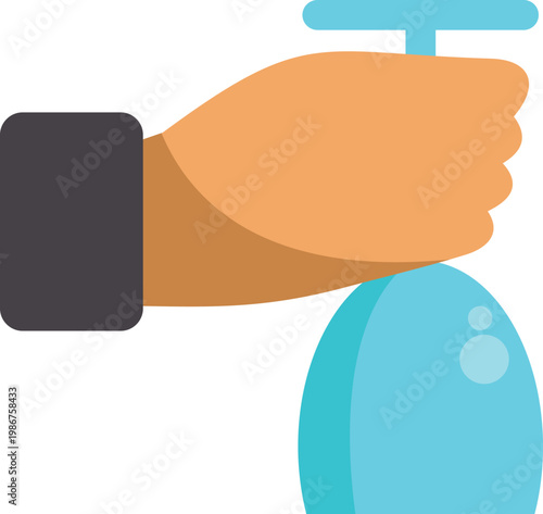 Hand pressing a soap dispenser symbolizing cleanliness and personal hygiene care