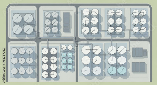 Overhead View of an Industrial Storage Tank Facility.