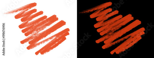 Dense orange marker diagonal crosshatch scribble on split white and black background, hand drawn texture