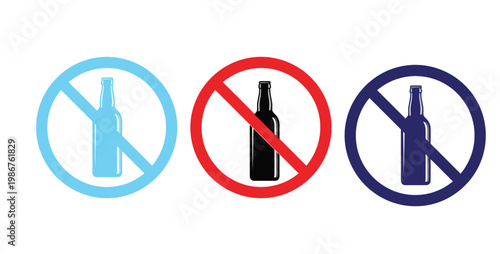 Alcohol prohibition signs with no drinking symbols