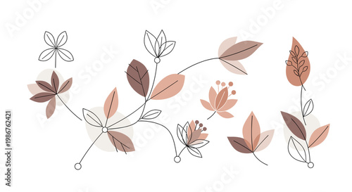 Minimalist leaf shapes create a serene and organic feel. Ideal for branding, social media, or adding a touch of natural elegance to any design project