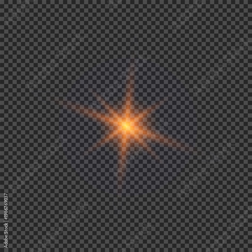 Light effect of orange lens flares