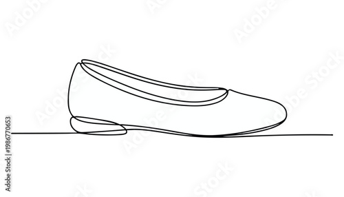 One continuous line illustration of an ladies shoes , isolated on white background.