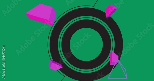 Geometrical graphic retro theme background animation with place for text. Minimal geometric elements frame video. Vintage abstract shapes for advertising.