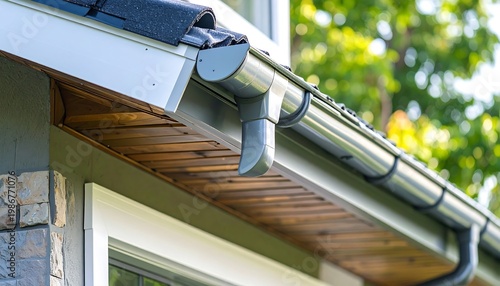 Gutter on building exterior