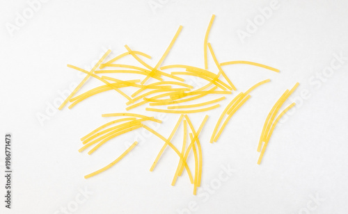 Bilde på lerret Raw vermicelli, gold soup pasta, small homemade noodles, thin italy macaroni