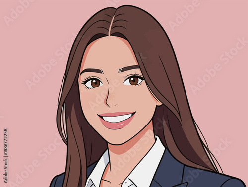 Portrait of a Smiling Businesswoman in Formal Suit
