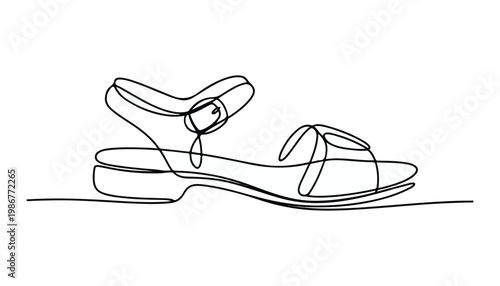 One continuous line illustration of an heel , isolated on white background.