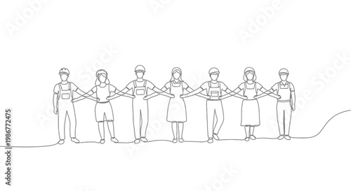 Diverse group of people holding hands.