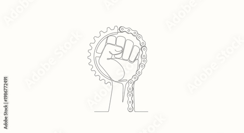Fist Holding a Brain Illustration.